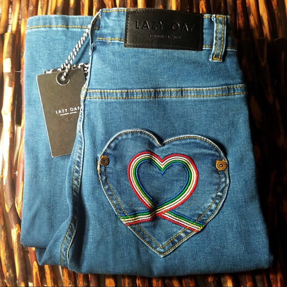 SOLD NWT LAZY OAF RAINBOW LOVE JEANS SIZE 26 - Picture 3 of 6